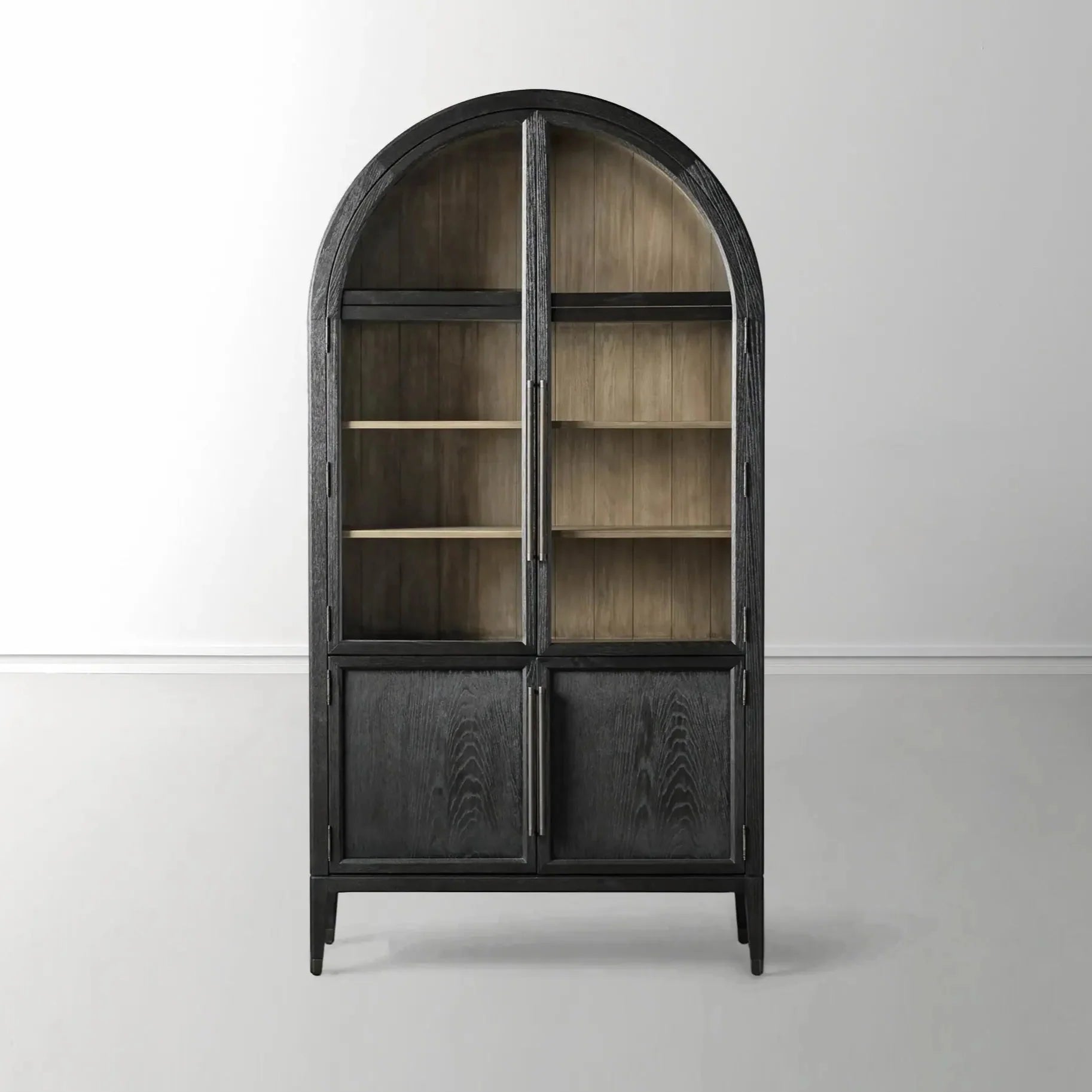 Hattie Glass Accent Cabinet in Oak 36"W 46"W