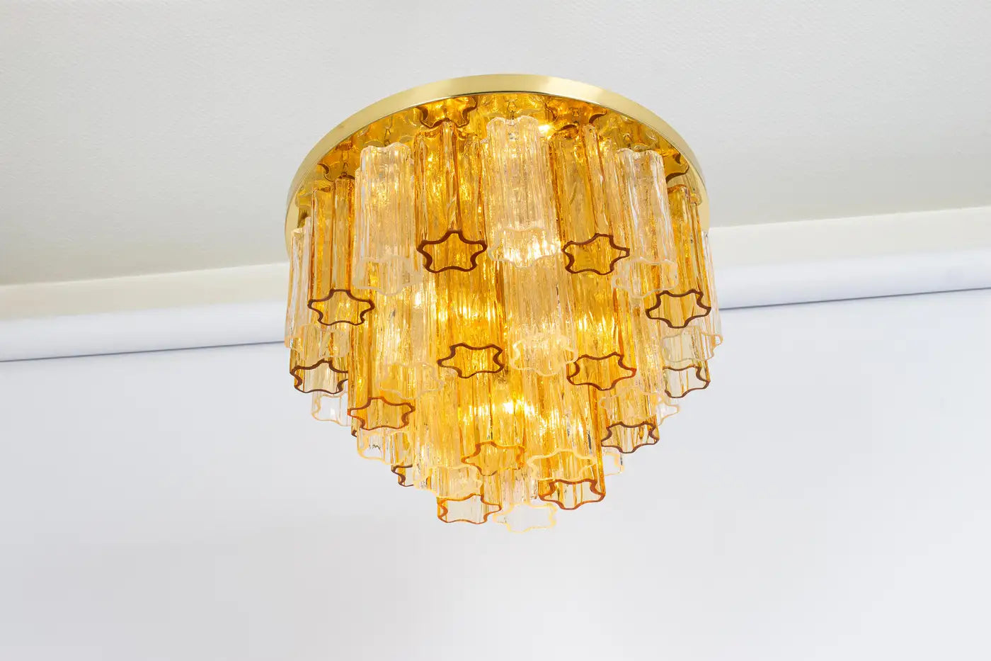 1 of 3 Tronchi Murano Glass Flush mount light Kalmar, Austria, 1960s