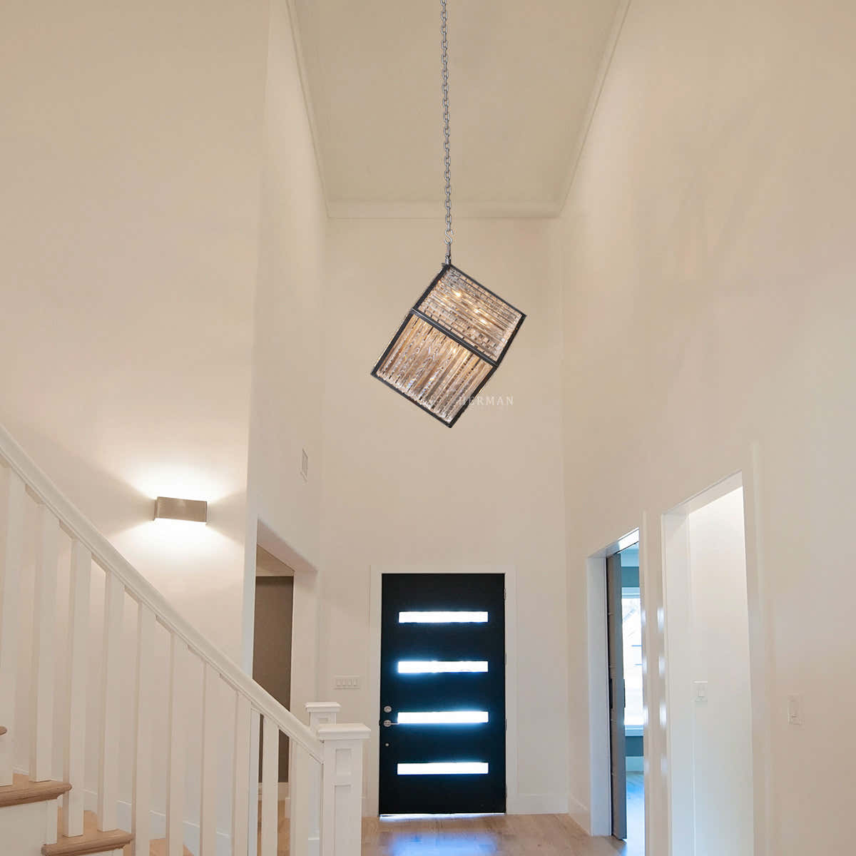 Lita Glass Cube Rectangle Chandelier