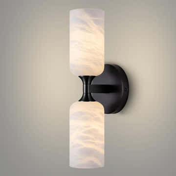 Monty Alabaster Linear Wall Sconce-Black