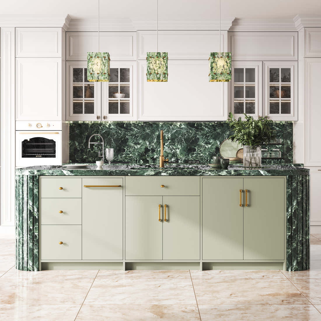 Custom Stone Kitchen Island