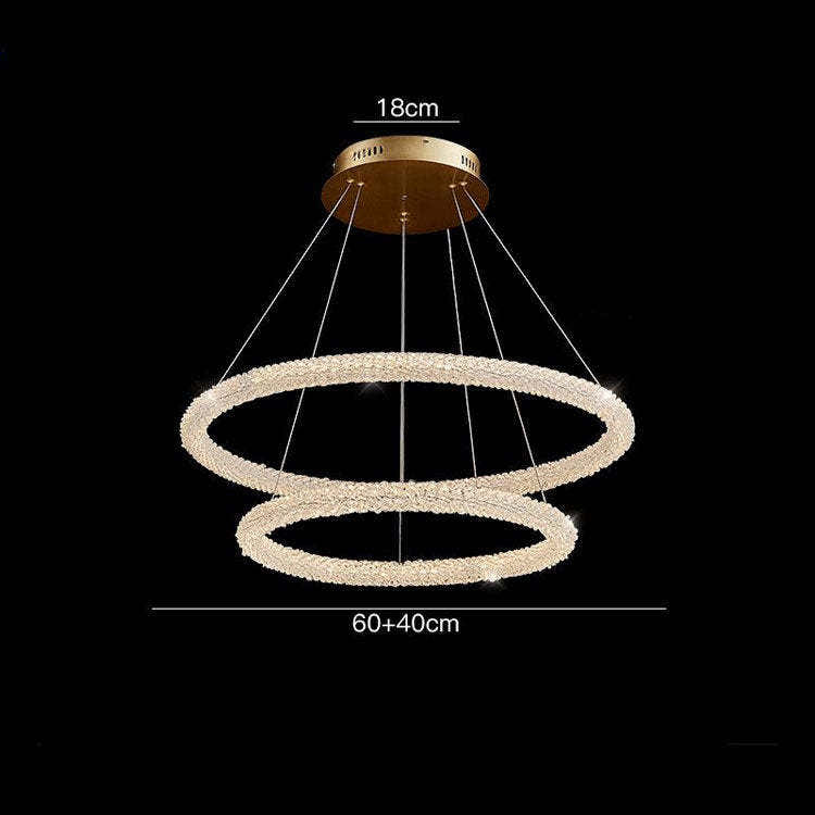 Halo Modern Clear Crystal Ring Chandelier