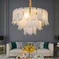 Alabaster Brass Multi-Layer Chandelier Lamp