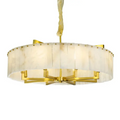 Alabaster Brass Round Chandelier Lighting