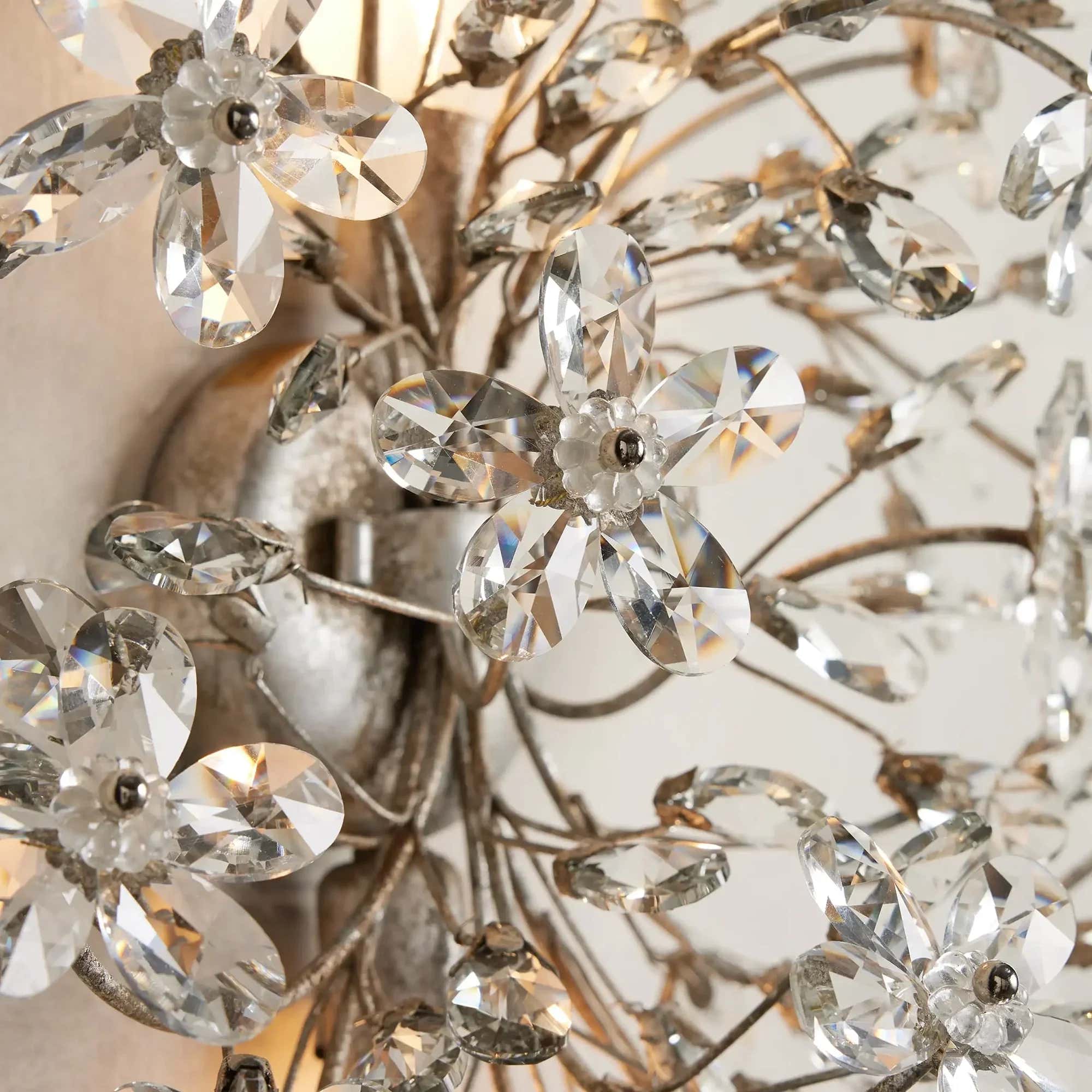Fiore Crystal Flowers 2-Light Wall Sconce