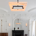 Eva Square Alabaster Living Room Chandelier