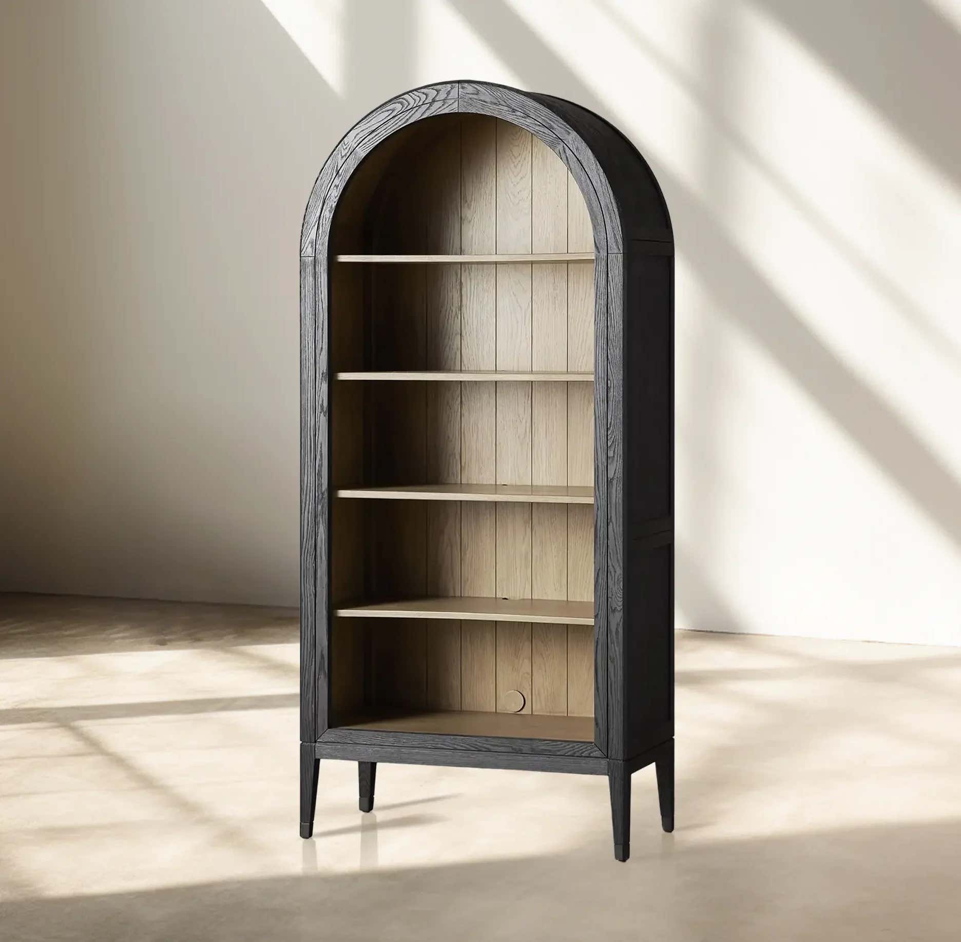 Hattie Open Bookcase in Oak 36"W 46"W