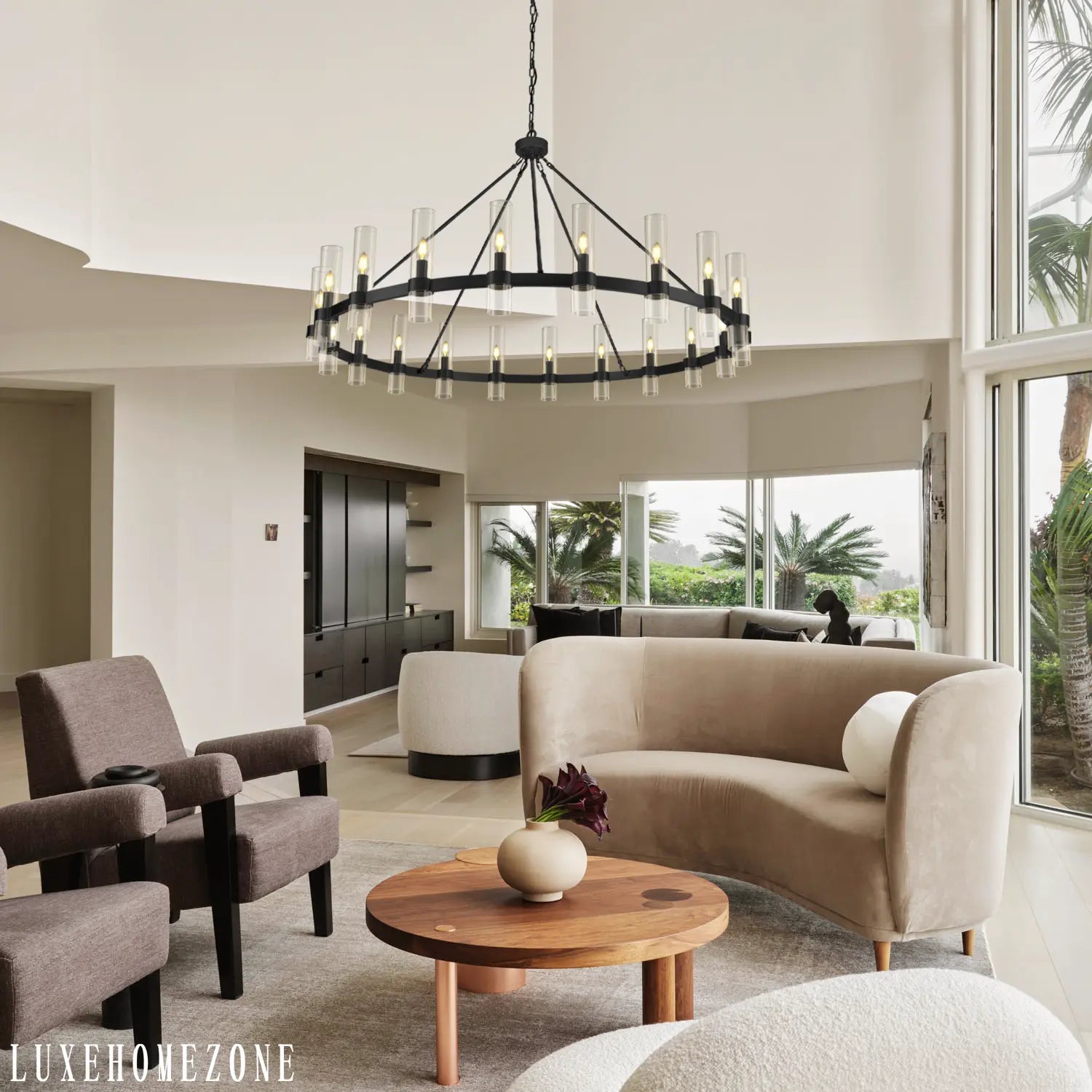 Farmhouse Wagon Wheel Chandelier 60" 70" - Fast Delivery- Chandelier1-Luxehomezone