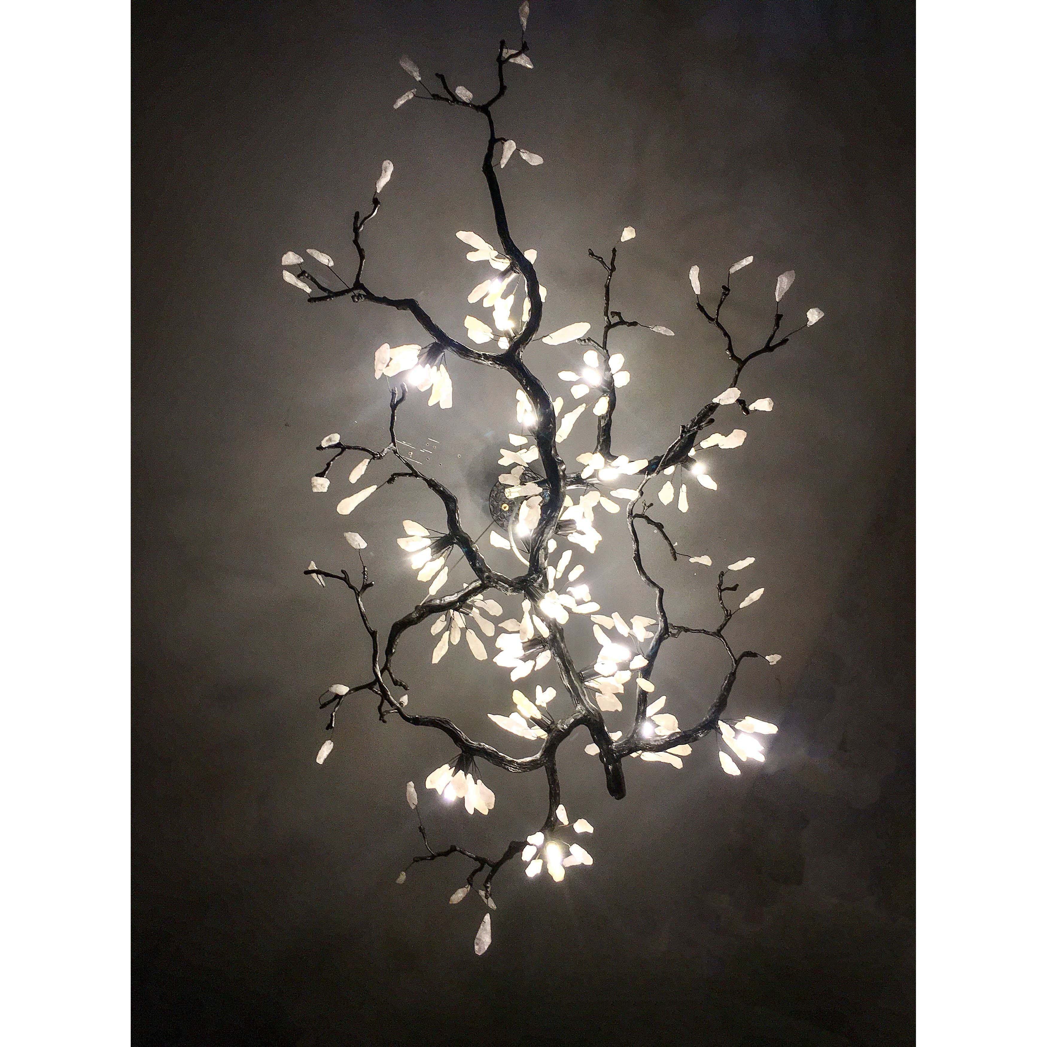 Selenite Crystal Blossom Branching Tree Chandelier