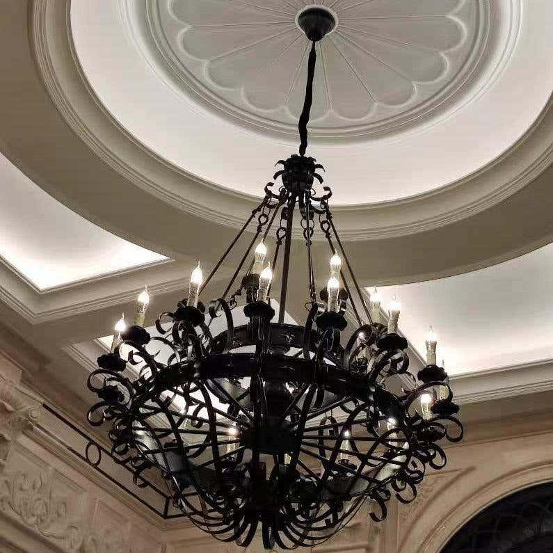 Vintage Iron Simple Candle Art Chandelier