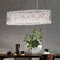 Modern Fashion Extra Large Oval Crystal Pendant Chandelier for Dining Room