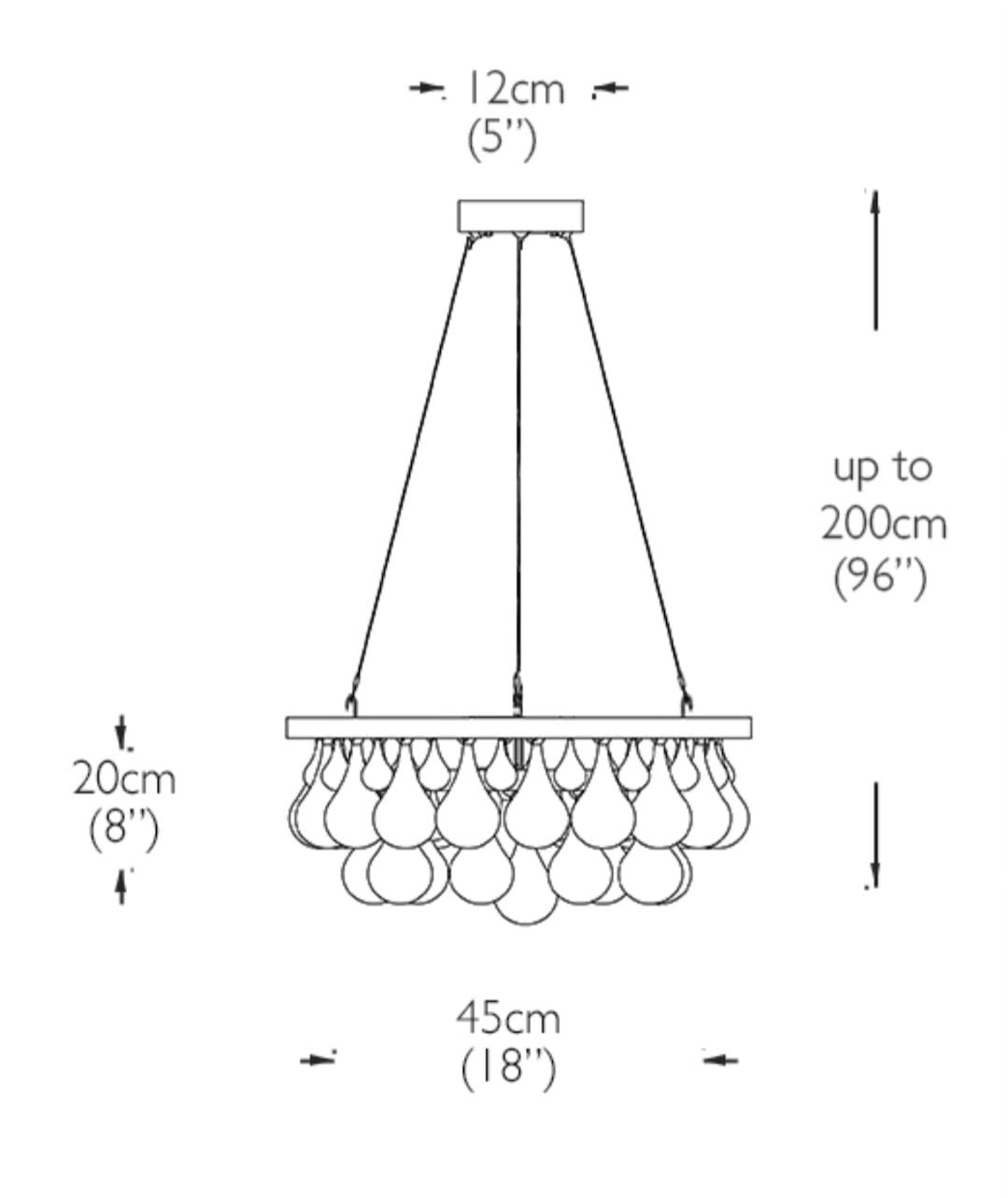 Artistic Pear Round Chandelier 18", Dining Room Round Chandelier