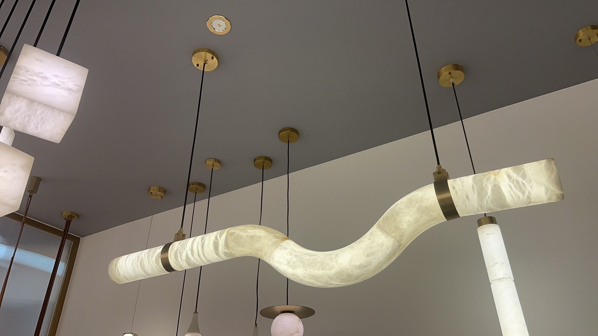 Alabaster Curved Chandelier