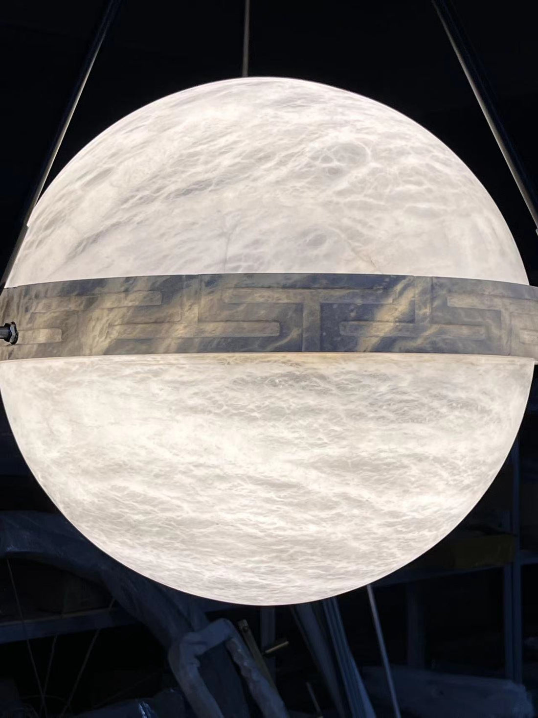 Alabaster Globe Pendant Light 10"D 20"D