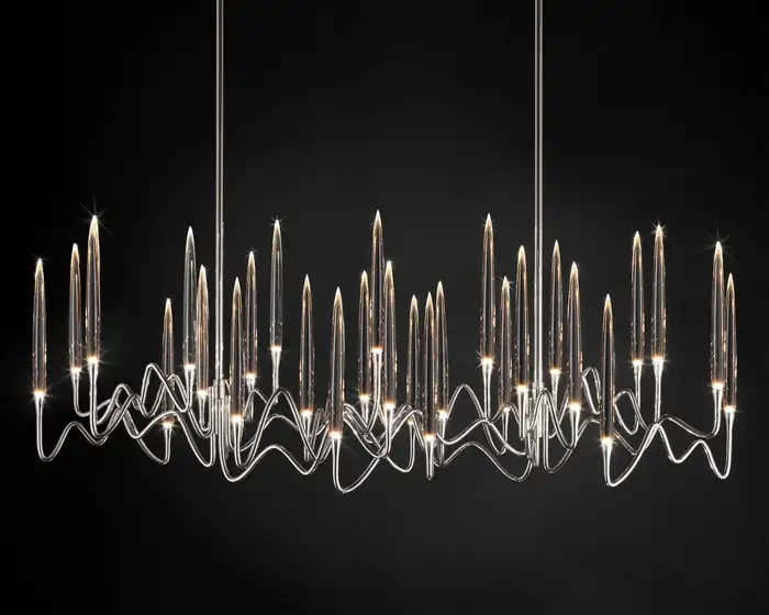 Pezzo Crystal Long Chandelier L78'' 59''  40''