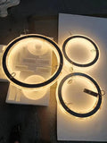 HALO 600 LED ring suspended lamp – Alabaster natural stone