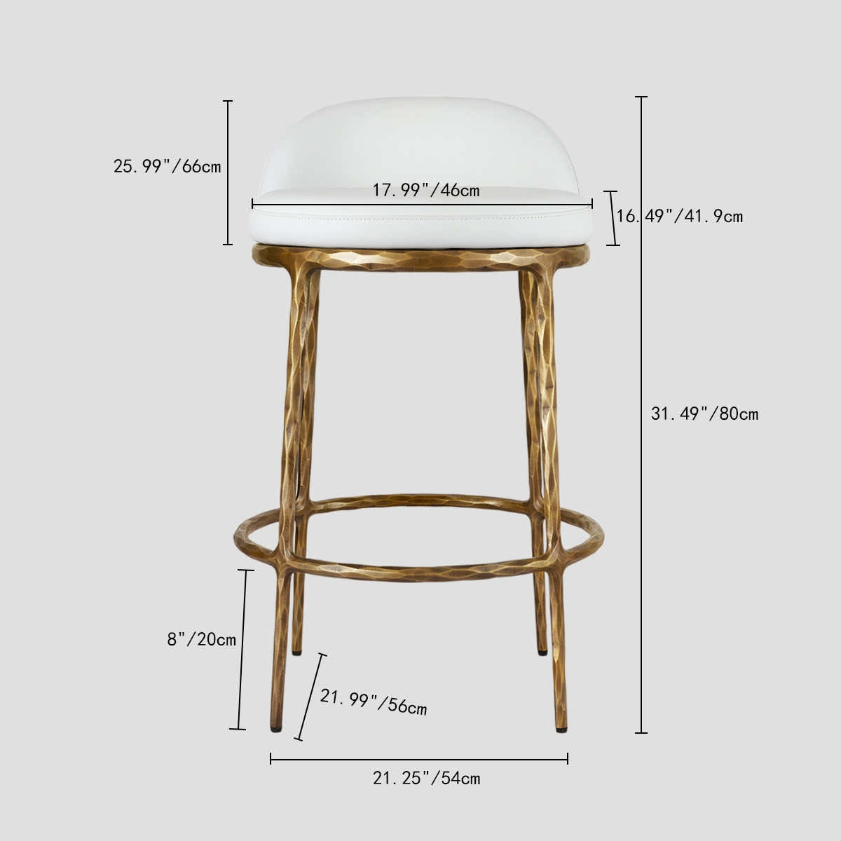 Hand-Forged Metal Bar Swivel Counter Stool