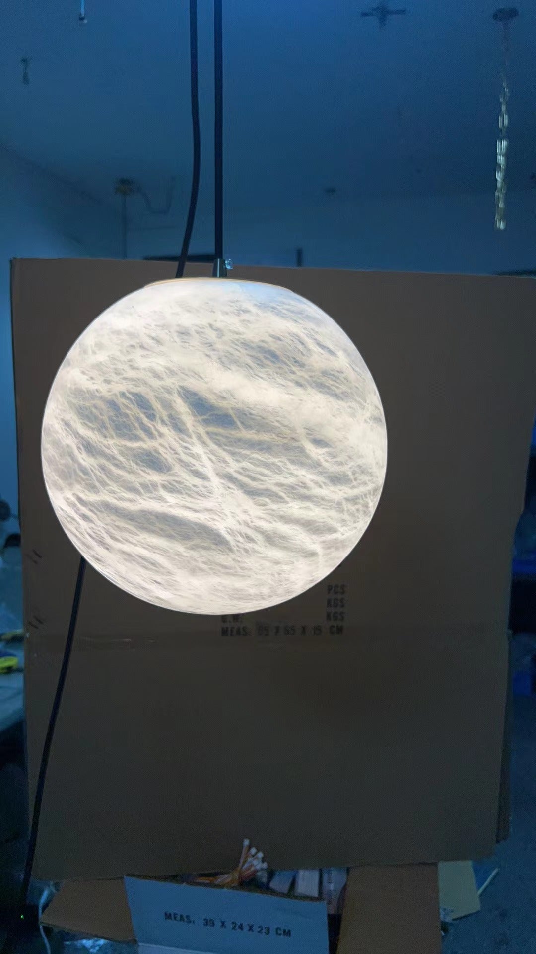 Alabaster Spherical Pendant Light