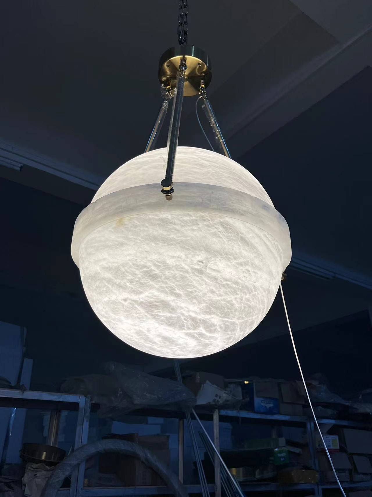 Alabaster Globe Pendant Light