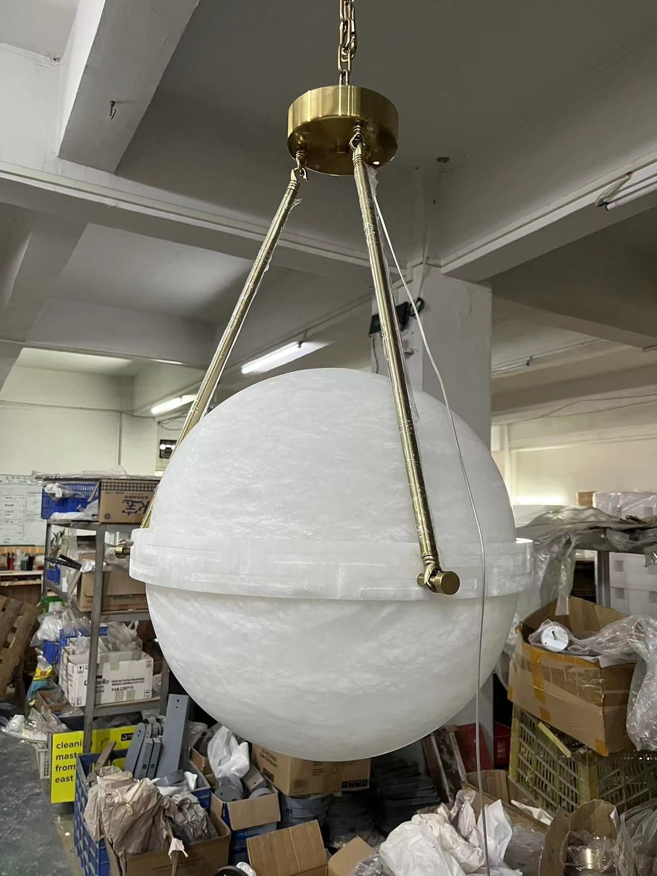 Alabaster Globe Pendant Light