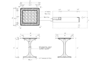 Restaurant Project---Square dining table
