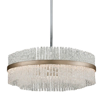 Chime 12 Light Pendant - Silver Leaf Polished Stainless