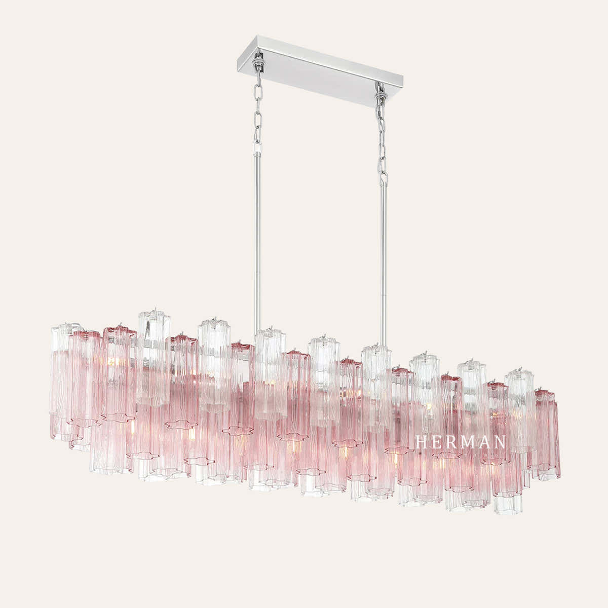 Addis Murano Glass Linear Chandelier 51"