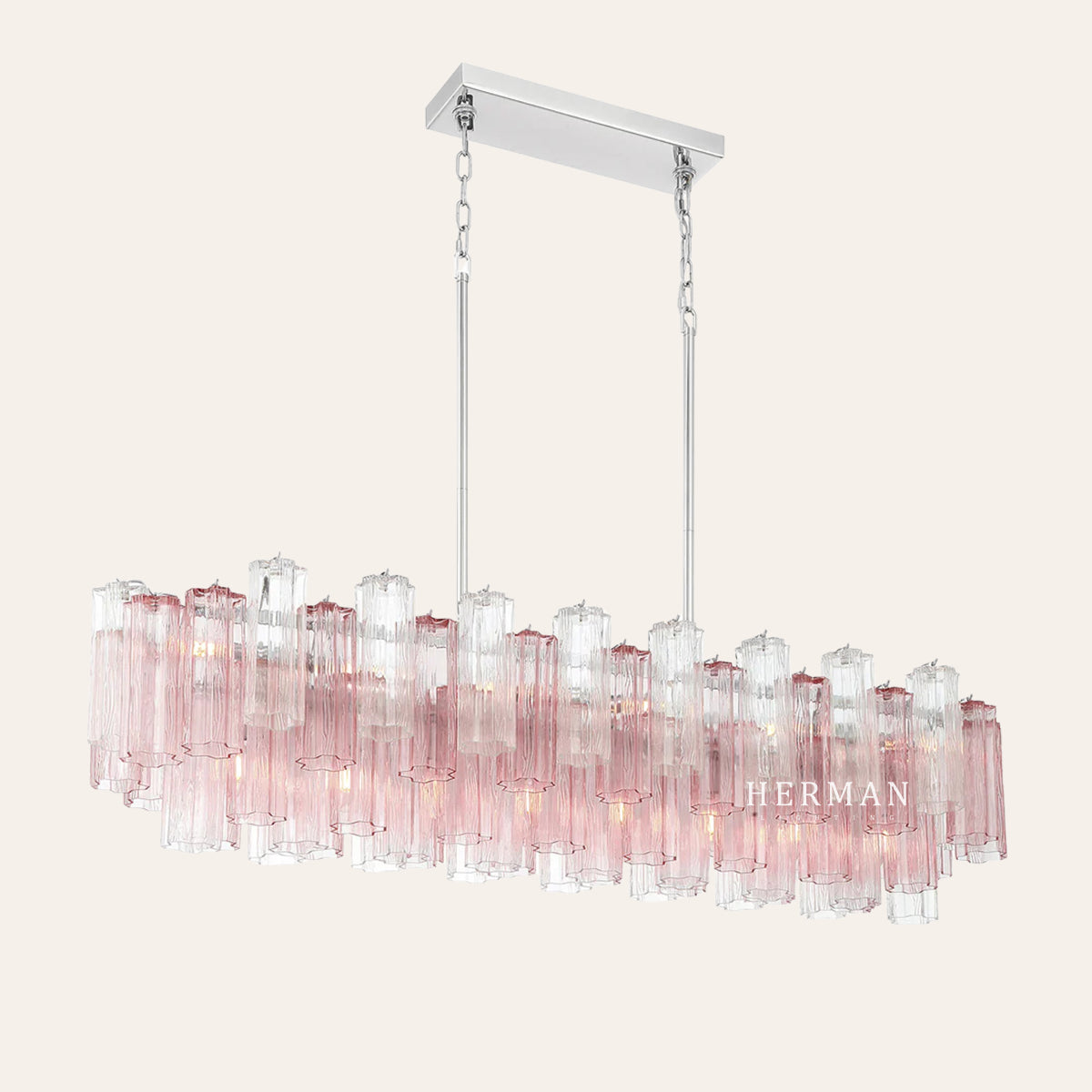 Addis Murano Glass Linear Chandelier 51"