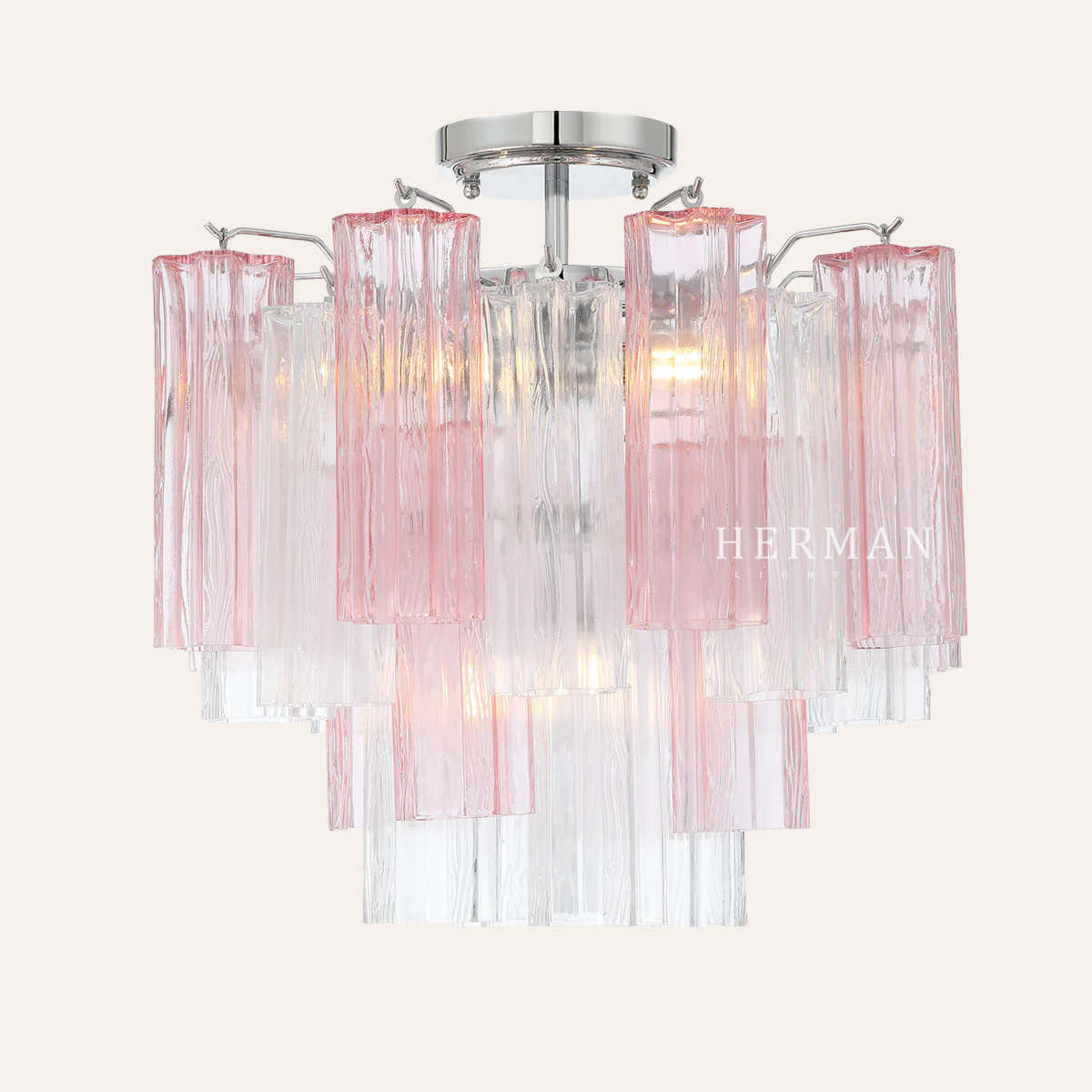 Addis Murano Glass Semi-Flush Ceiling Mount 17''W