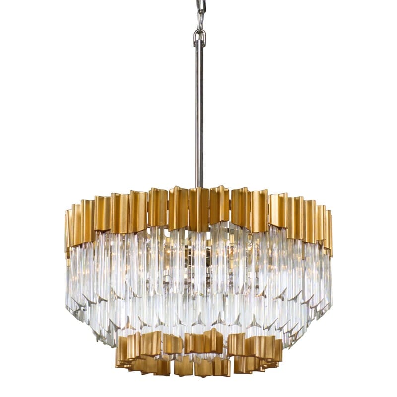 Charisma 5 Light Pendant - Gold Leaf W Polished Stainless