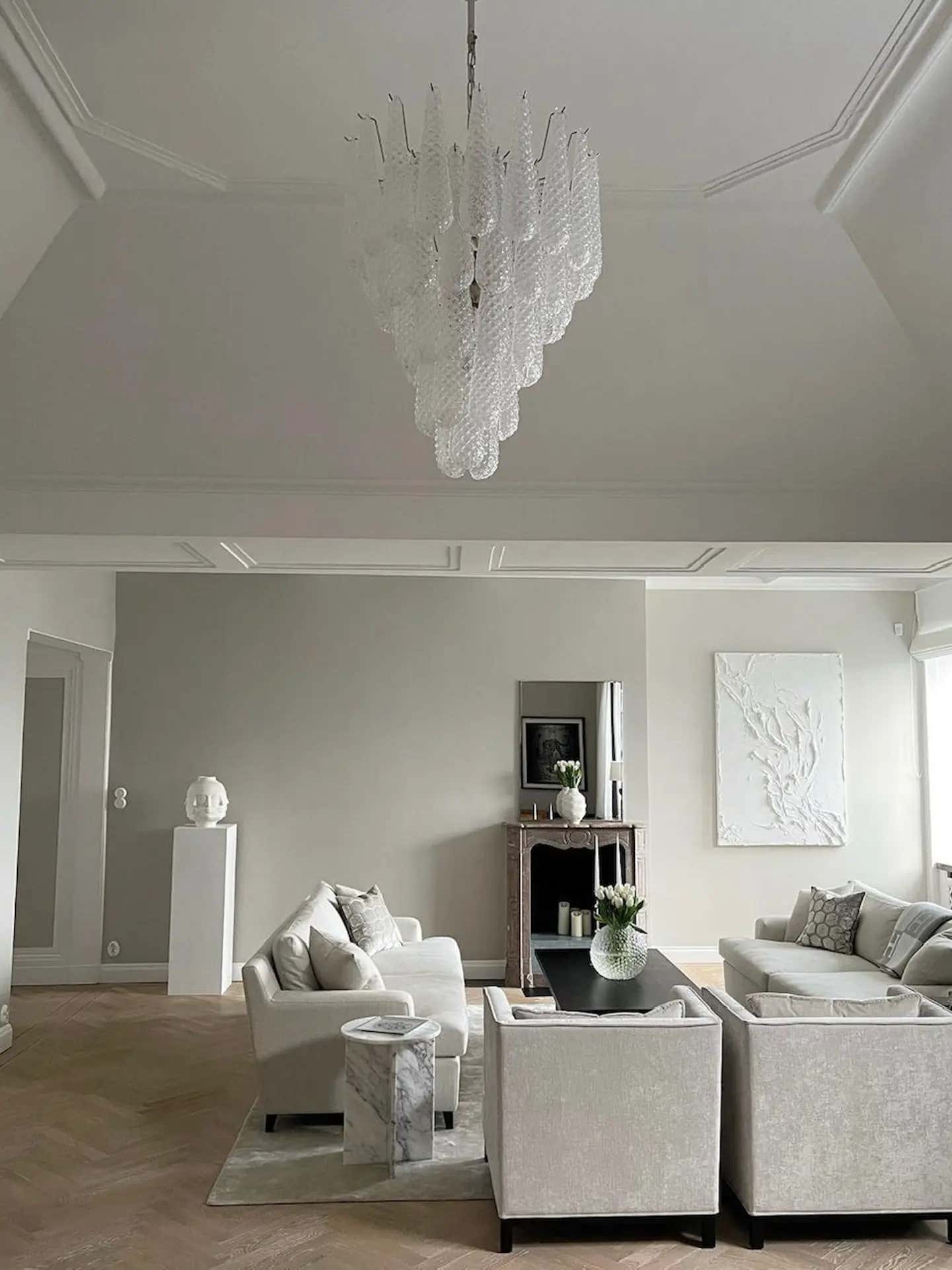 Murano Chandelier – Drop – 52 glasses – Transparent