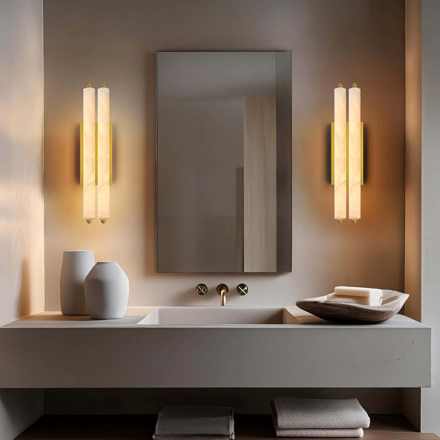 Elegant Alabaster Handcrafted Wall Sconce