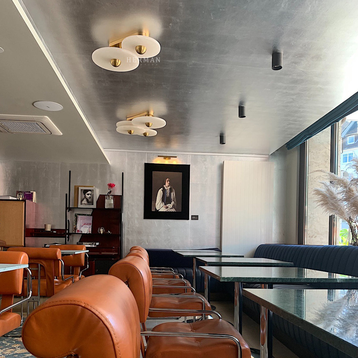 Median Alabaster Flush mount - 4 Surface