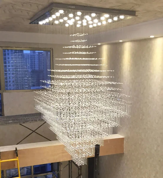 Modern Chandelier lighting low ceiling beads chain luxury lighting k9 crystal chandelier for hotel ETL82103