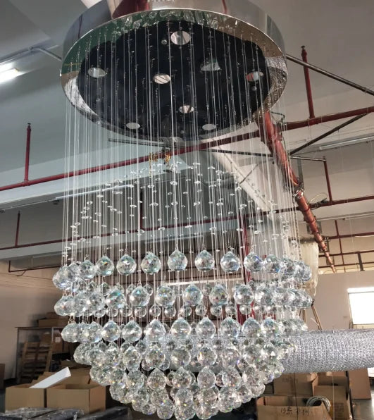 Modern Chandelier lighting low ceiling beads chain luxury lighting k9 crystal chandelier for hotel ETL82103