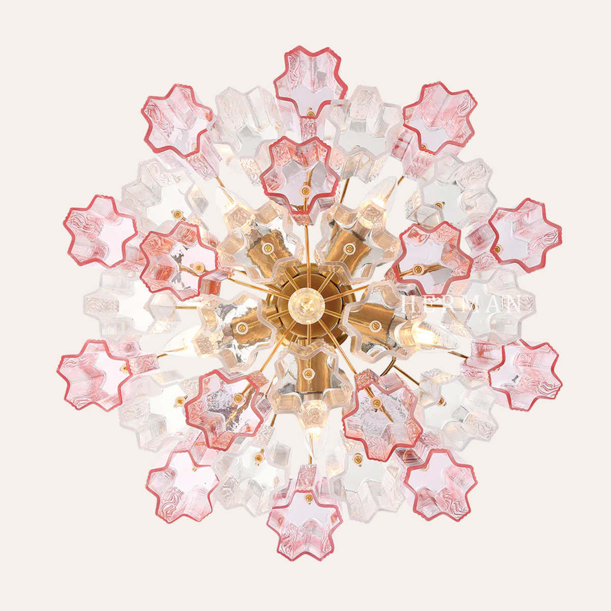 Addis Murano Glass Semi-Flush Ceiling Mount 17''W