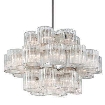 Circo 24 Light Pendant - Satin Silver Leaf