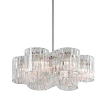 Circo 6 Light Pendant - Satin Silver Leaf