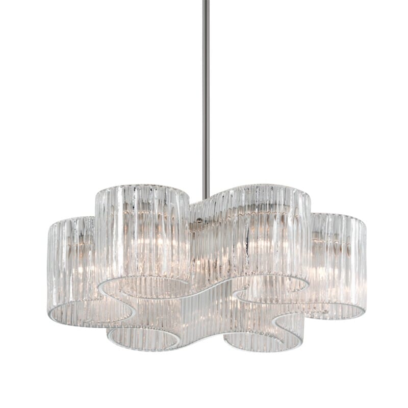 Circo 6 Light Pendant - Satin Silver Leaf