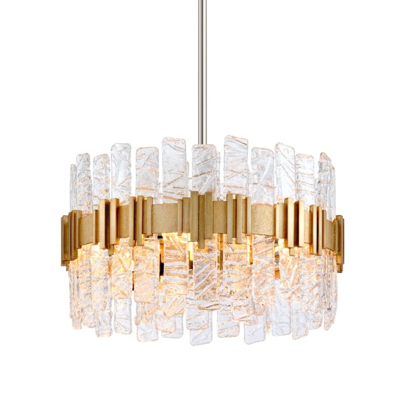 Ciro 5 Light Pendant - Antique Silver Leaf Stainless