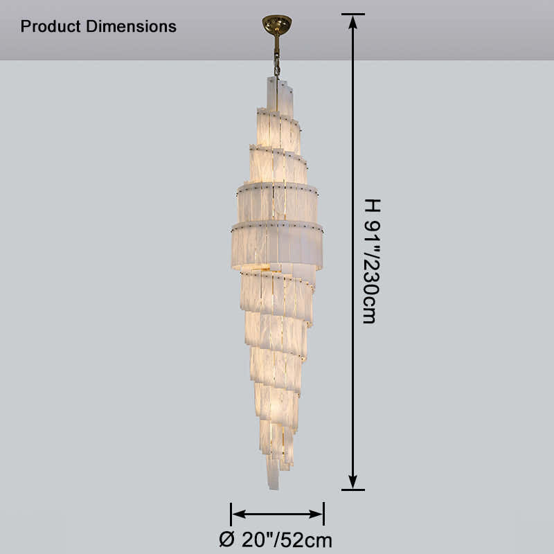 Tiered Alabaster Staircase Chandelier