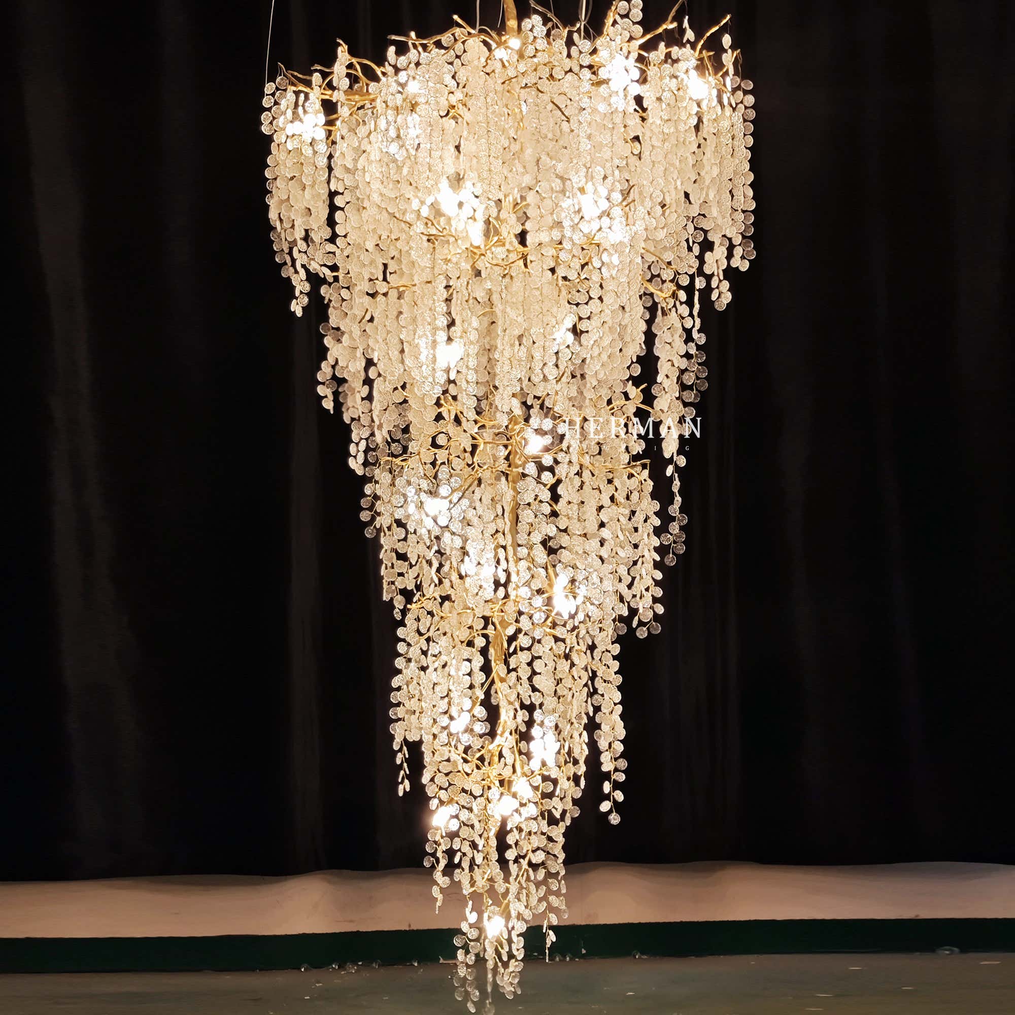 Long Vine Staircase Chandelier 78.7" 110"