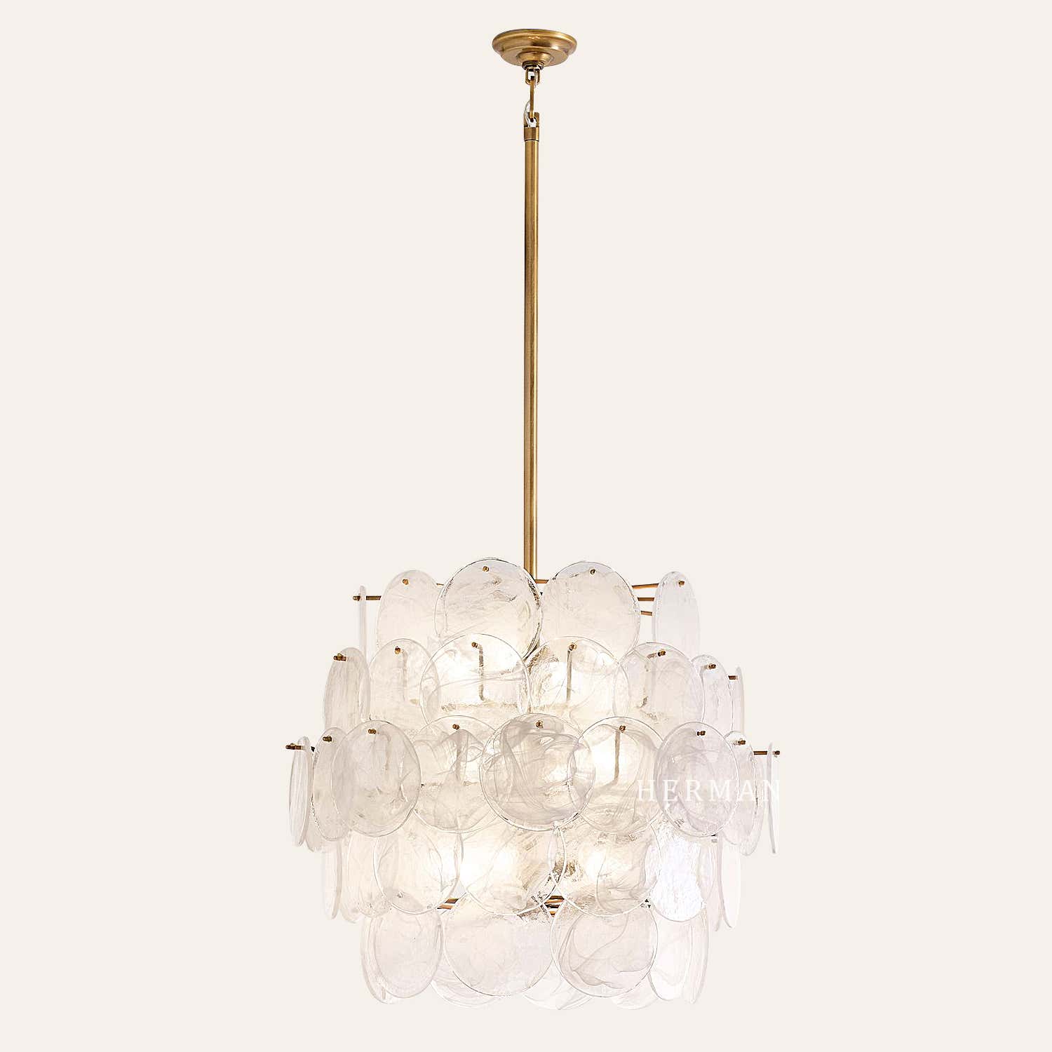 Riviera Glass Disc Chandelier 26"