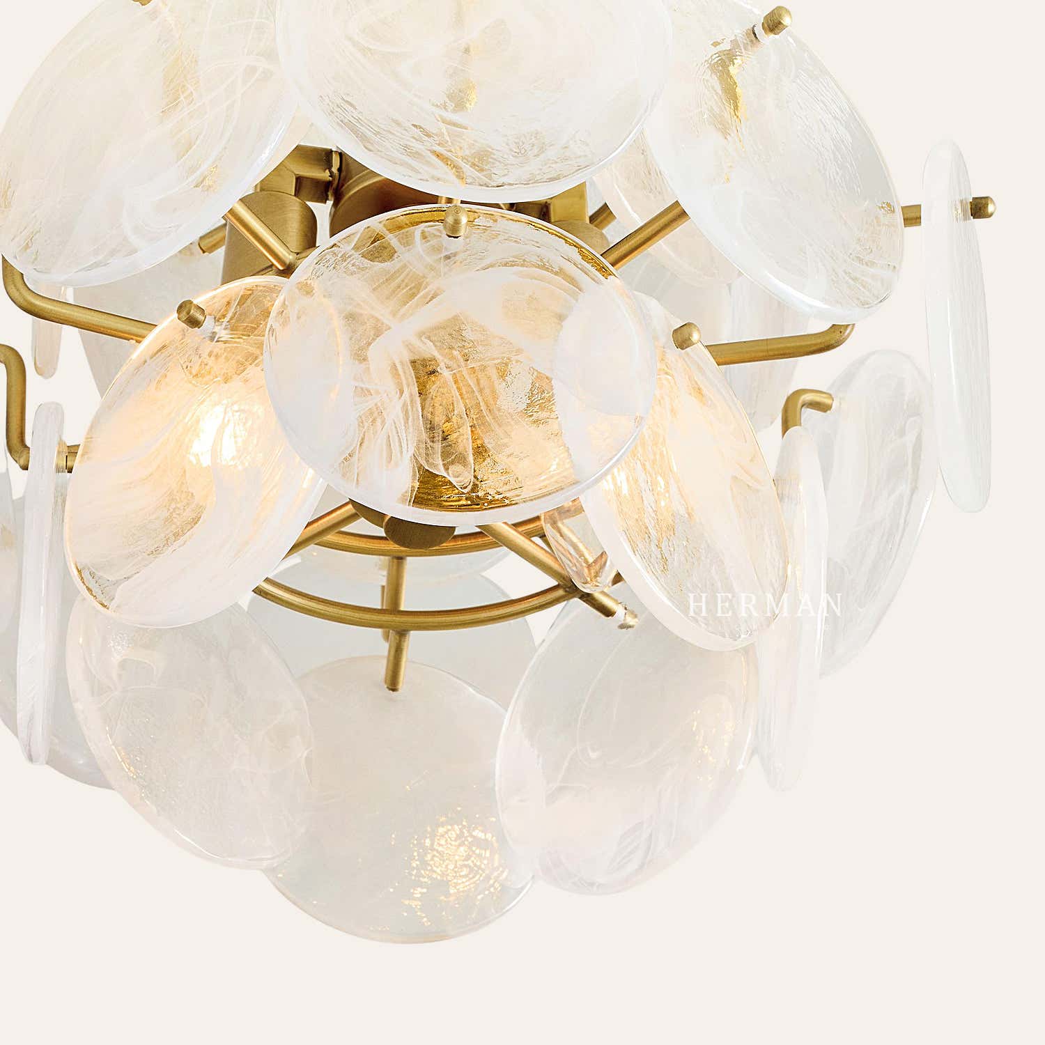 Riviera Glass Disc Round Flush Mount 12"