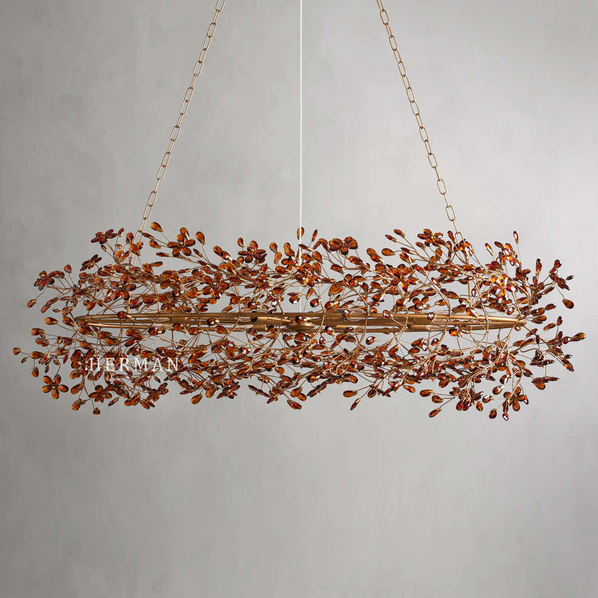Fiore Colored Oval Chandelier 62" 74"