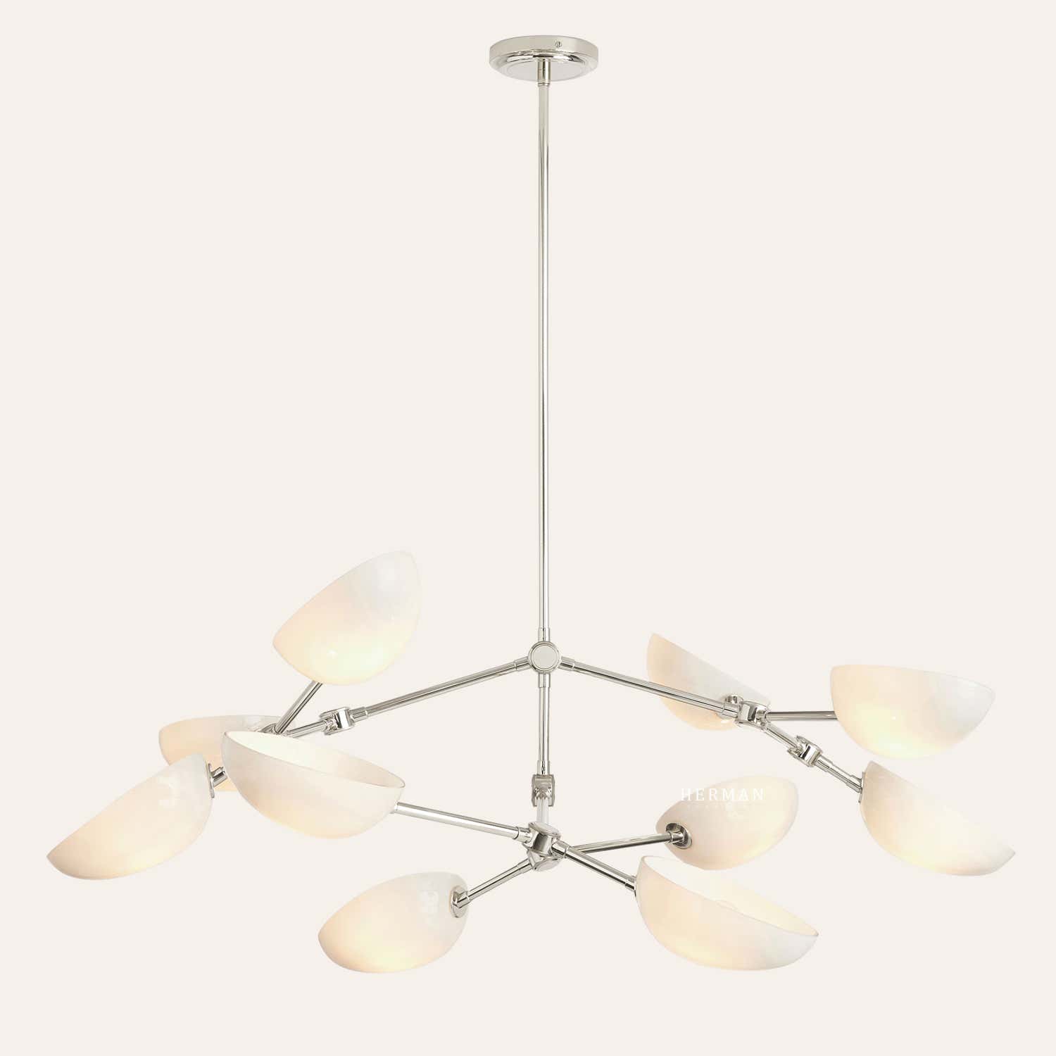 Argus glass Double Tier Chandelier 45" Width