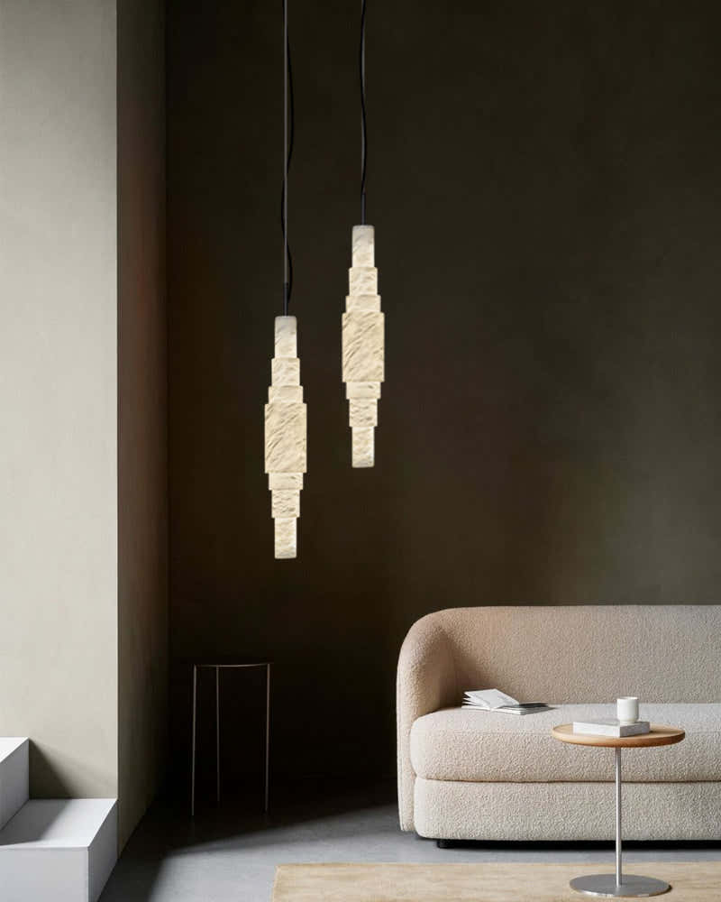 White Alabaster Cluster Pendant Lamp 3-lights for kitchen Island