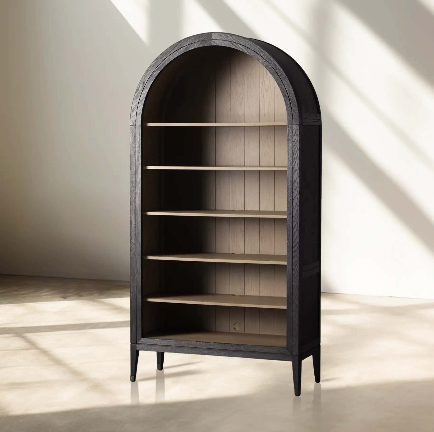Hattie Open Bookcase in Oak 36"W 46"W