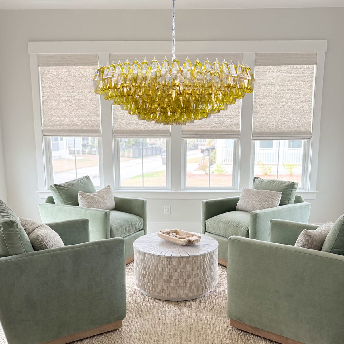 Sorrento Murano Chandelier 35"