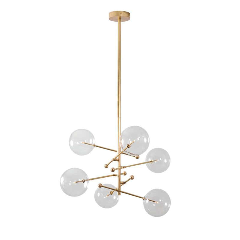 Aero Vertical Glass Globe Chandelier 6 - Light 55.63"